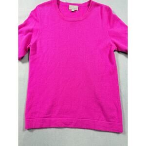 PURE COLLECTION 100% Cashmere Sweater US 12 Bright Pink Fuchsia Soft Knit